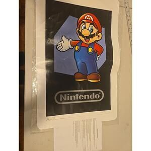 Mario Nintendo 3DS Exclusive Mii Card Poster w/ instructins 18"X28"